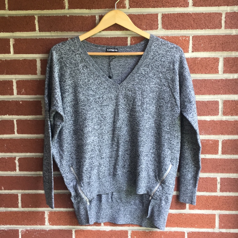 Express sweater with side zippers